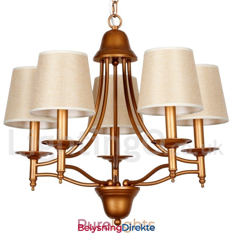 Rustikk Retro Lysekrone I Middelhavsstil Med 5 Lys