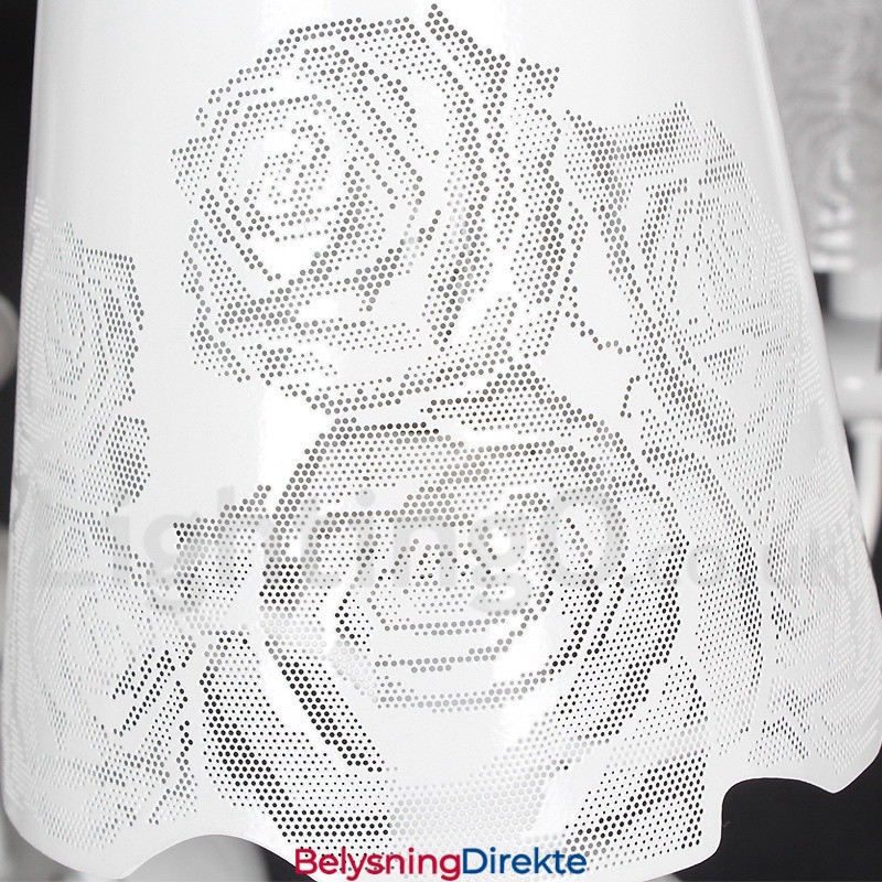 8 Lys Moderne, Samtidskunstnerisk Hul Hvit Lysekrone I Stearinlysstil