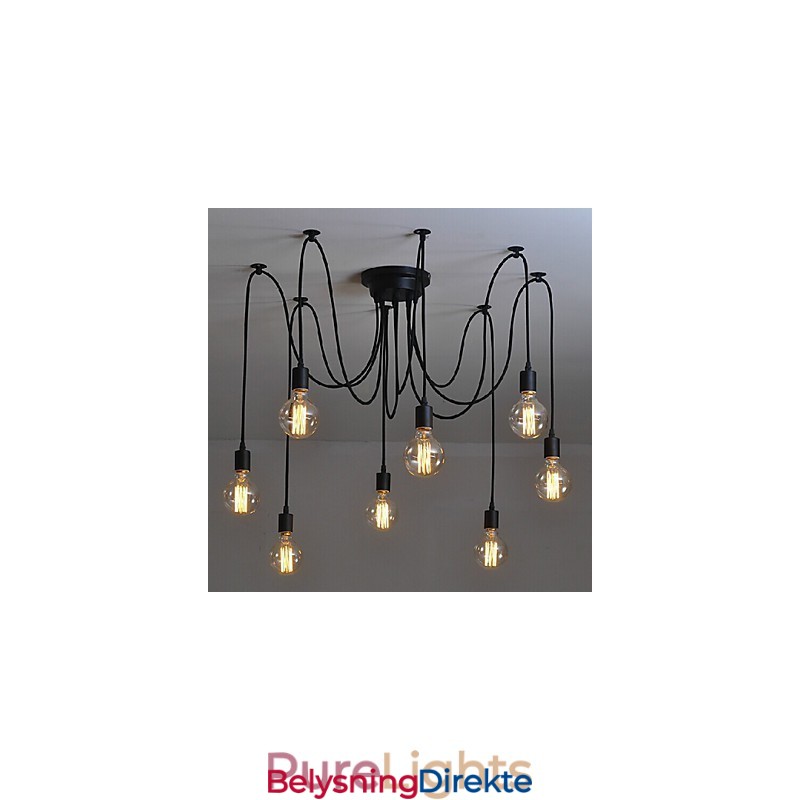 8 Lys Lysekrone Anhengslampe Tradisjonell Klassisk Retro Metall