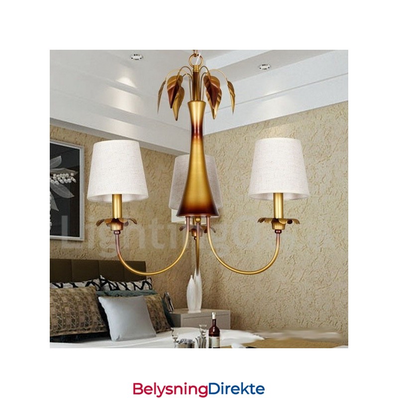 3-Lys Moderne, Samtidskunstnerisk Lysekrone I Rustikk Stil