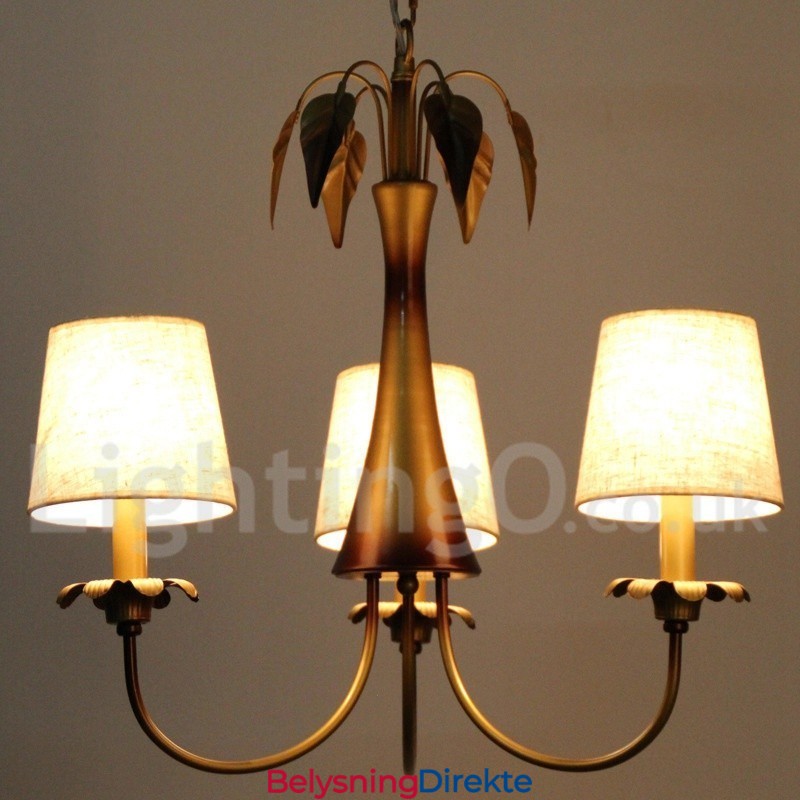 3-Lys Moderne, Samtidskunstnerisk Lysekrone I Rustikk Stil