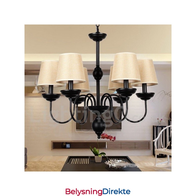Rustikk Retro Moderne Lysekrone Med 6 Lys