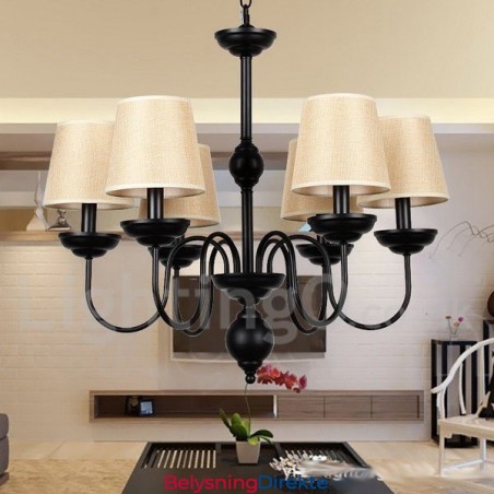 Rustikk Retro Moderne Lysekrone Med 6 Lys