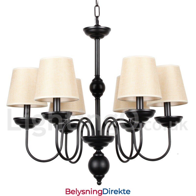 Rustikk Retro Moderne Lysekrone Med 6 Lys