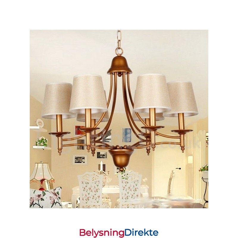 Rustikk Retro Lysekrone I Middelhavsstil Med 6 Lys