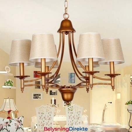 Rustikk Retro Lysekrone I Middelhavsstil Med 6 Lys