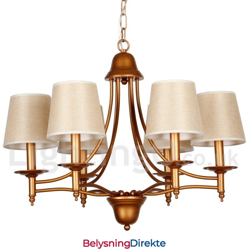 Rustikk Retro Lysekrone I Middelhavsstil Med 6 Lys