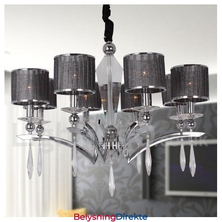 8 Lys Moderne Samtidslysekrone I Stearinlysstil