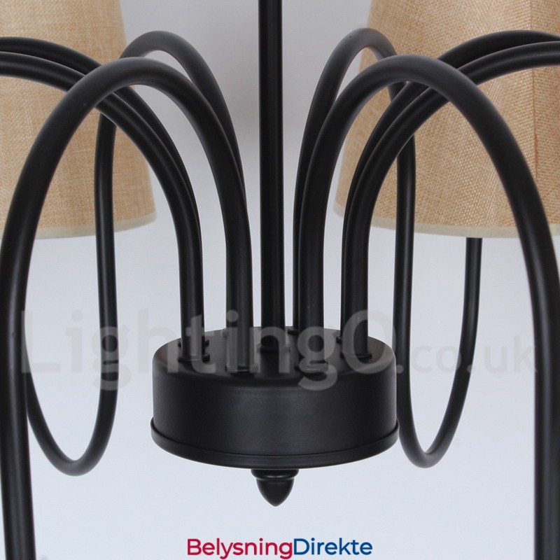 8-Lyss Retro Moderne Lysekrone I Stearinlysstil