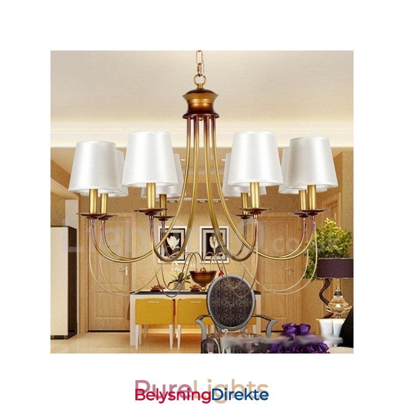 8 Lys Rustikk Middelhavsstil Moderne Samtidslysekrone Med Stearinlys