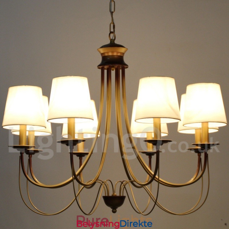 8 Lys Rustikk Middelhavsstil Moderne Samtidslysekrone Med Stearinlys