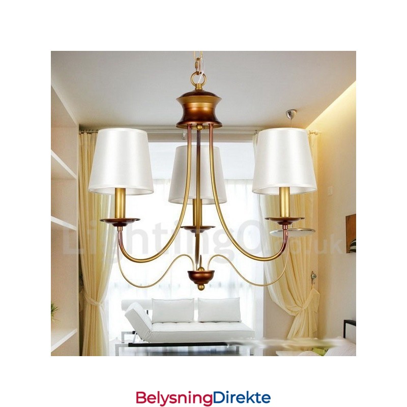 3-Lyss Rustikk Middelhavsstil Moderne Samtidslysekrone Med Stearinlys