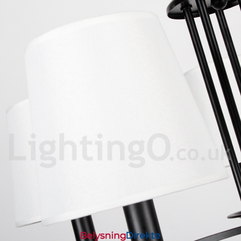 12-Lyss Retro Sort Middelhavsstil Rustikk Moderne Lysekrone Med Stearinlys