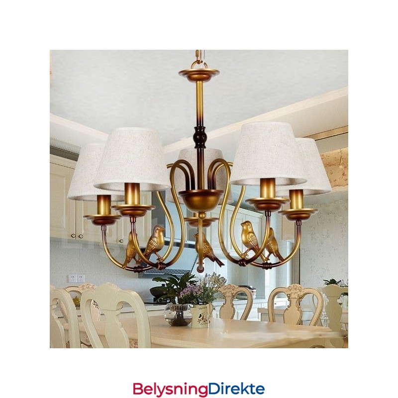 5-Lys Moderne, Samtidskunstnerisk Rustikk Retro Lysekrone I Stearinlysstil