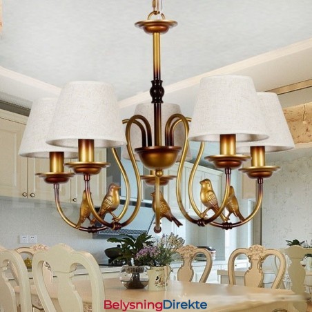 5-Lys Moderne, Samtidskunstnerisk Rustikk Retro Lysekrone I Stearinlysstil