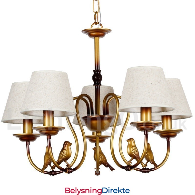 5-Lys Moderne, Samtidskunstnerisk Rustikk Retro Lysekrone I Stearinlysstil