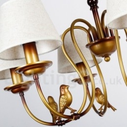 5-Lys Moderne, Samtidskunstnerisk Rustikk Retro Lysekrone I Stearinlysstil