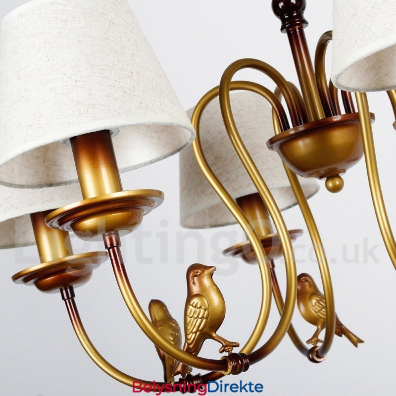 5-Lys Moderne, Samtidskunstnerisk Rustikk Retro Lysekrone I Stearinlysstil