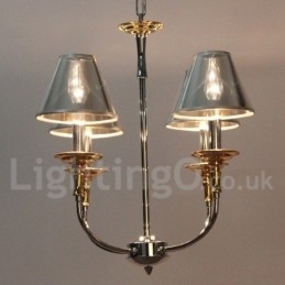 4-Lys Moderne Samtidskrone I Krom Med Stearinlys