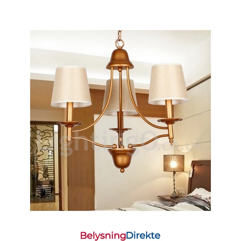 3-Lyss Rustikk Retro Lysekrone I Middelhavsstil Med Stearinlys