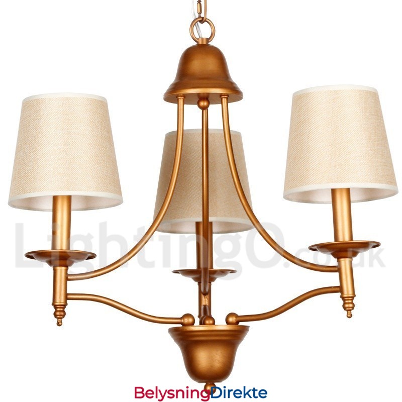 3-Lyss Rustikk Retro Lysekrone I Middelhavsstil Med Stearinlys