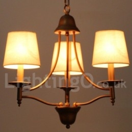 3-Lyss Rustikk Retro Lysekrone I Middelhavsstil Med Stearinlys