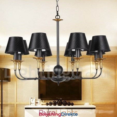 8-Lyss Retro Rustikk Lysekrone I Stearinlysstil