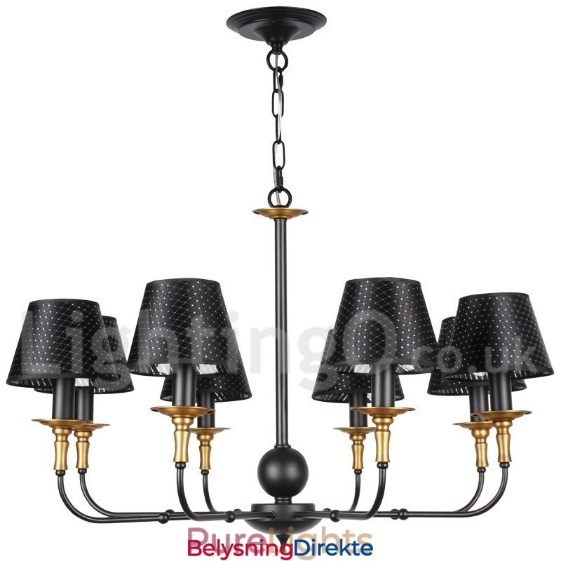 8-Lyss Retro Rustikk Lysekrone I Stearinlysstil