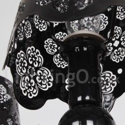 8 Lys Moderne, Samtidskunstnerisk Hul, Svart Lysekrone I Stearinlysstil