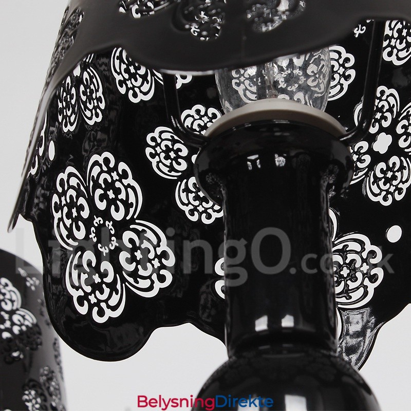 8 Lys Moderne, Samtidskunstnerisk Hul, Svart Lysekrone I Stearinlysstil