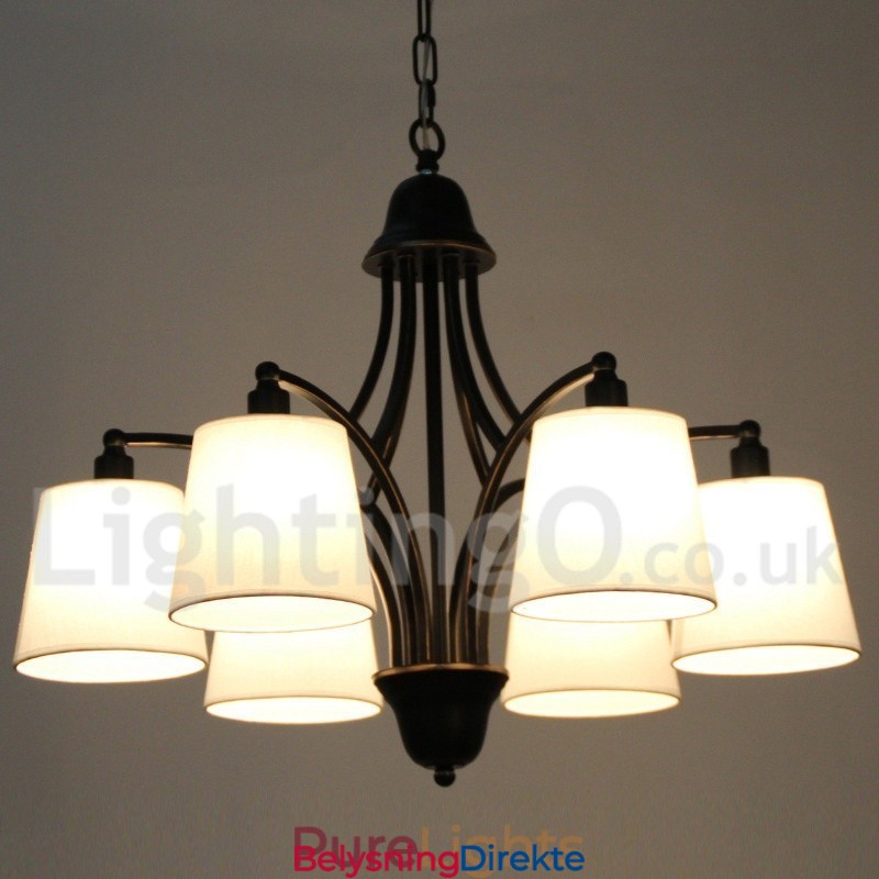 Rustikk Retro Moderne Lysekrone Med 6 Lys