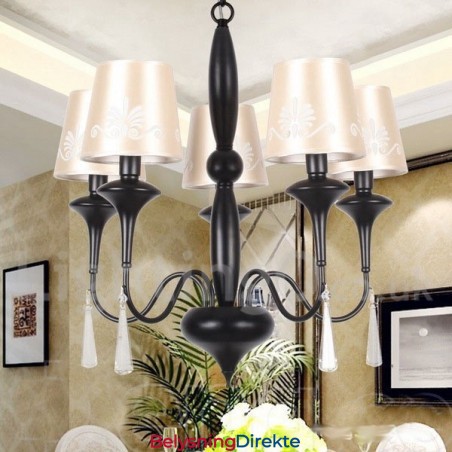 5-Lyss Lysekrone I Middelhavsstil Med Stearinlys