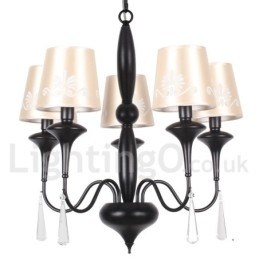 5-Lyss Lysekrone I Middelhavsstil Med Stearinlys