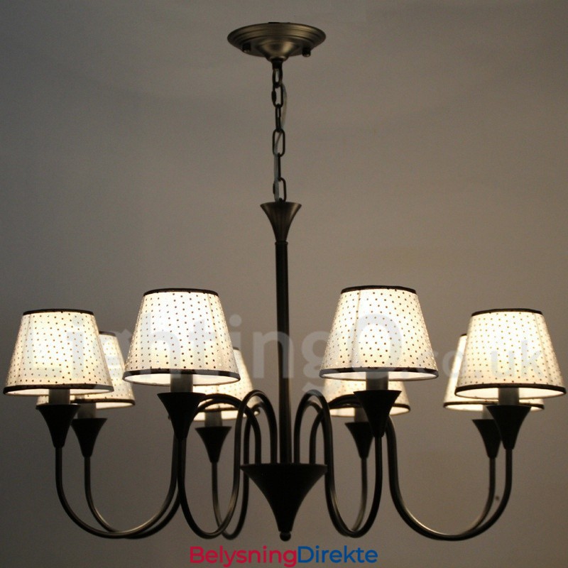 Rustikk Moderne, Samtidskunstnerisk Retro Lysekrone I Svart Med 8 Lys