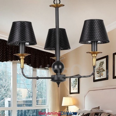 3-Lyss Retro Rustikk Lysekrone I Stearinlysstil