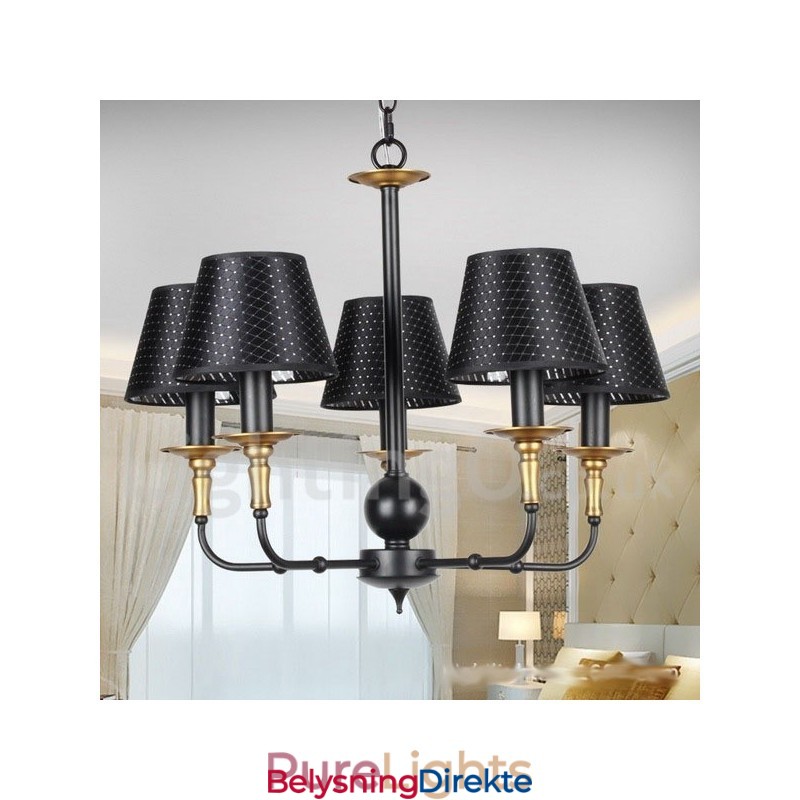 5-Lyss Retro Rustikk Lysekrone I Stearinlysstil