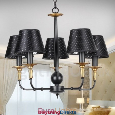 5-Lyss Retro Rustikk Lysekrone I Stearinlysstil