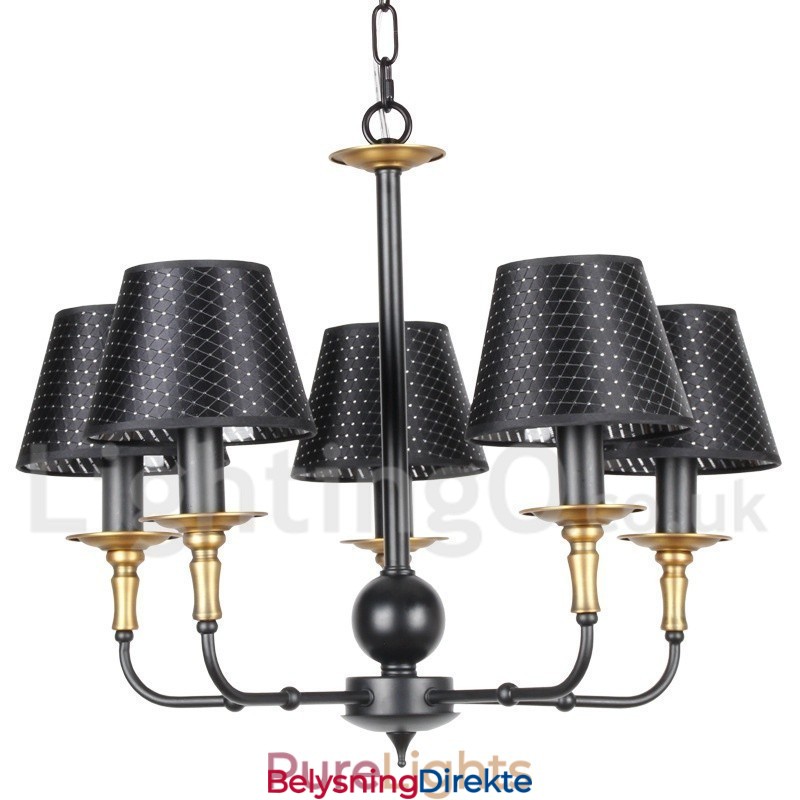 5-Lyss Retro Rustikk Lysekrone I Stearinlysstil