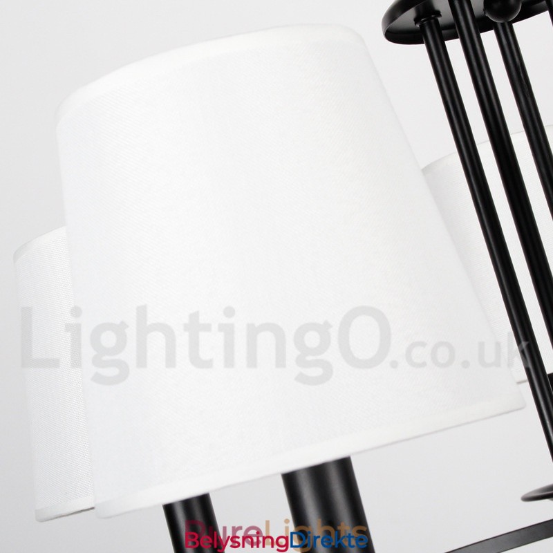 5-Lyss Retro Sort Middelhavsstil Rustikk Moderne Lysekrone Med Stearinlys