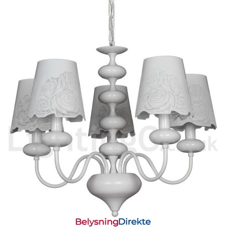 5-Lys Moderne, Samtidskunstnerisk Hul Hvit Lysekrone I Stearinlysstil