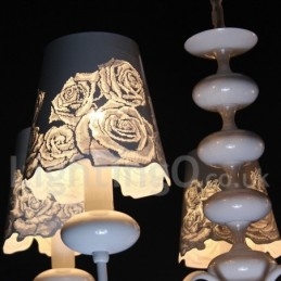 5-Lys Moderne, Samtidskunstnerisk Hul Hvit Lysekrone I Stearinlysstil