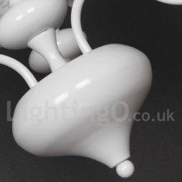 3-Lys Moderne, Samtidskunstnerisk Hul Hvit Lysekrone I Stearinlysstil