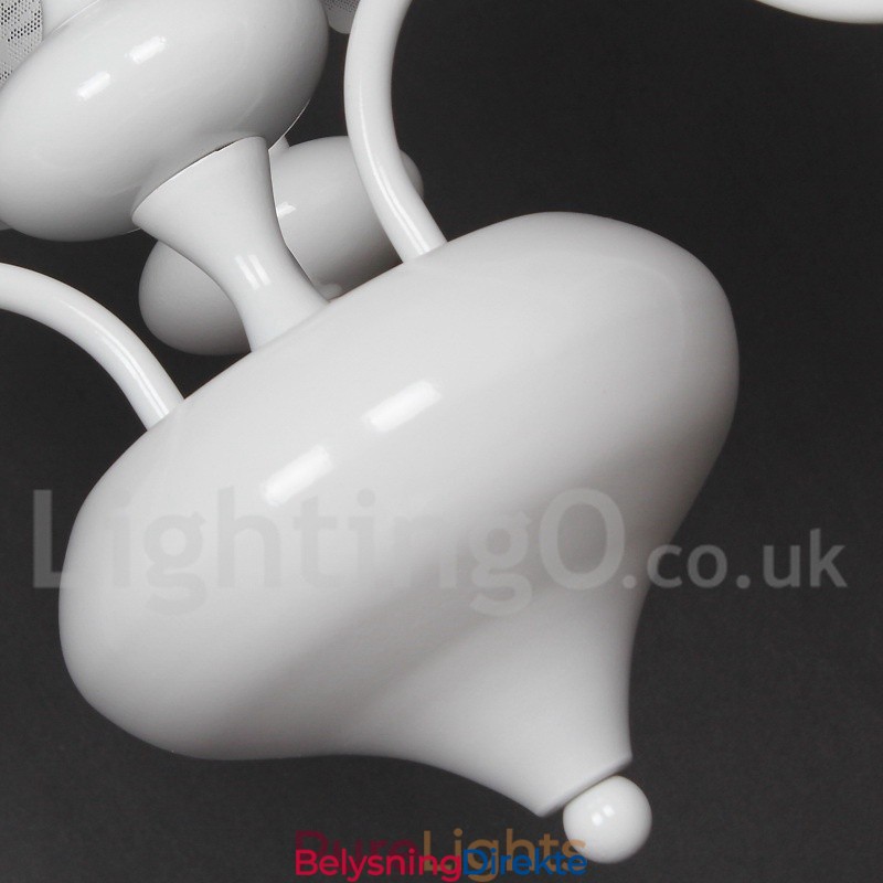 3-Lys Moderne, Samtidskunstnerisk Hul Hvit Lysekrone I Stearinlysstil