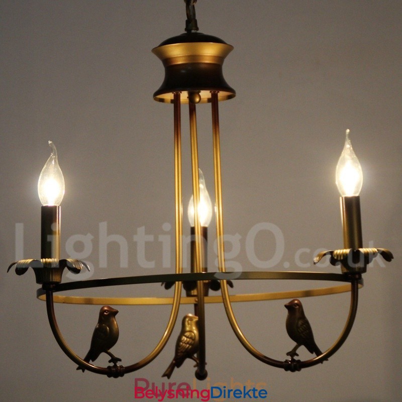 Retro Lysekrone Med 3 Lys