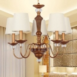 Rustikk Svart Retro Lysekrone Med 5 Lys