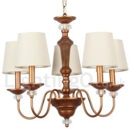 Rustikk Svart Retro Lysekrone Med 5 Lys