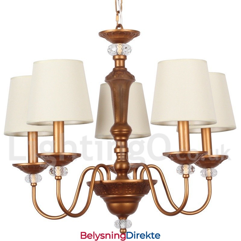 Rustikk Svart Retro Lysekrone Med 5 Lys