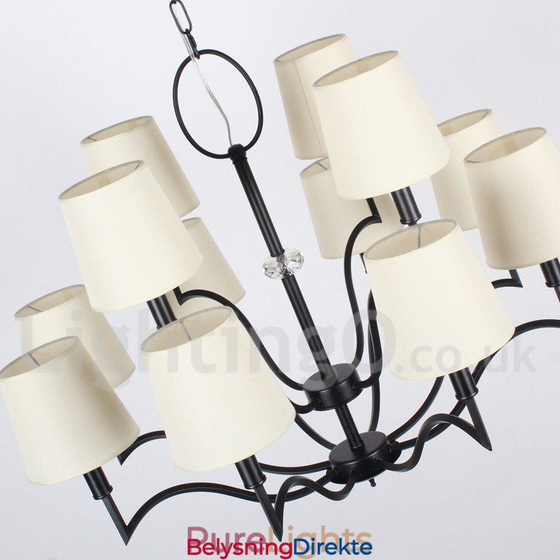12-Lys Moderne Samtidslysekrone I Stearinlysstil