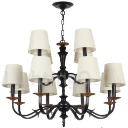 Rustikk Retro Lysekrone Med 12 Lys