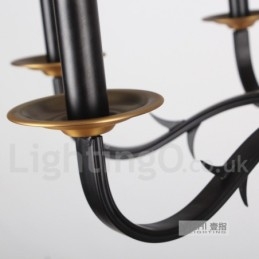 Rustikk Retro Lysekrone Med 12 Lys